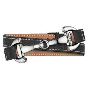 ALBA Armband Dimacci Leder Schwarz Silber