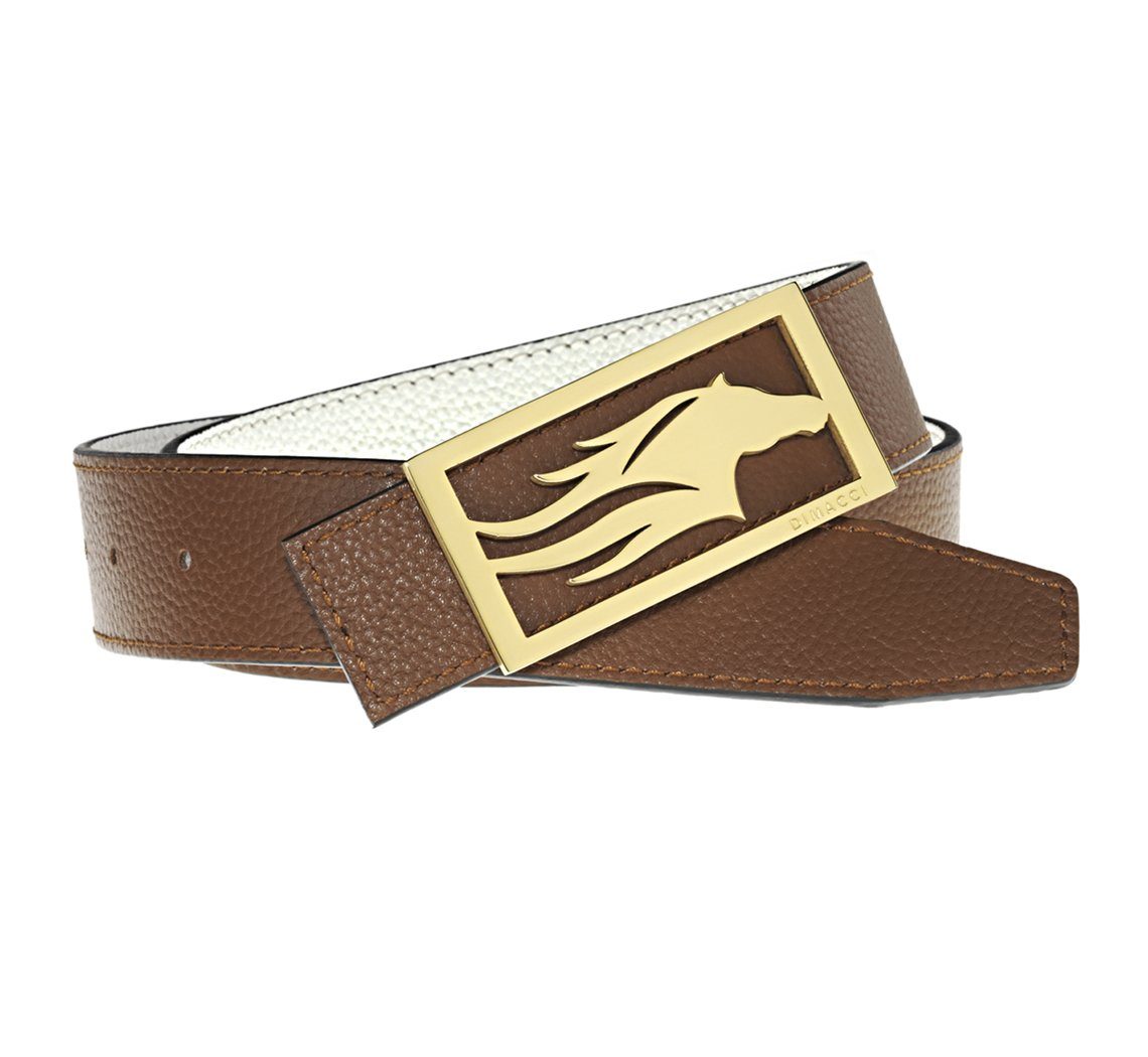 GÜRTEL Dimacci L (105cm) Cognac Vergoldet