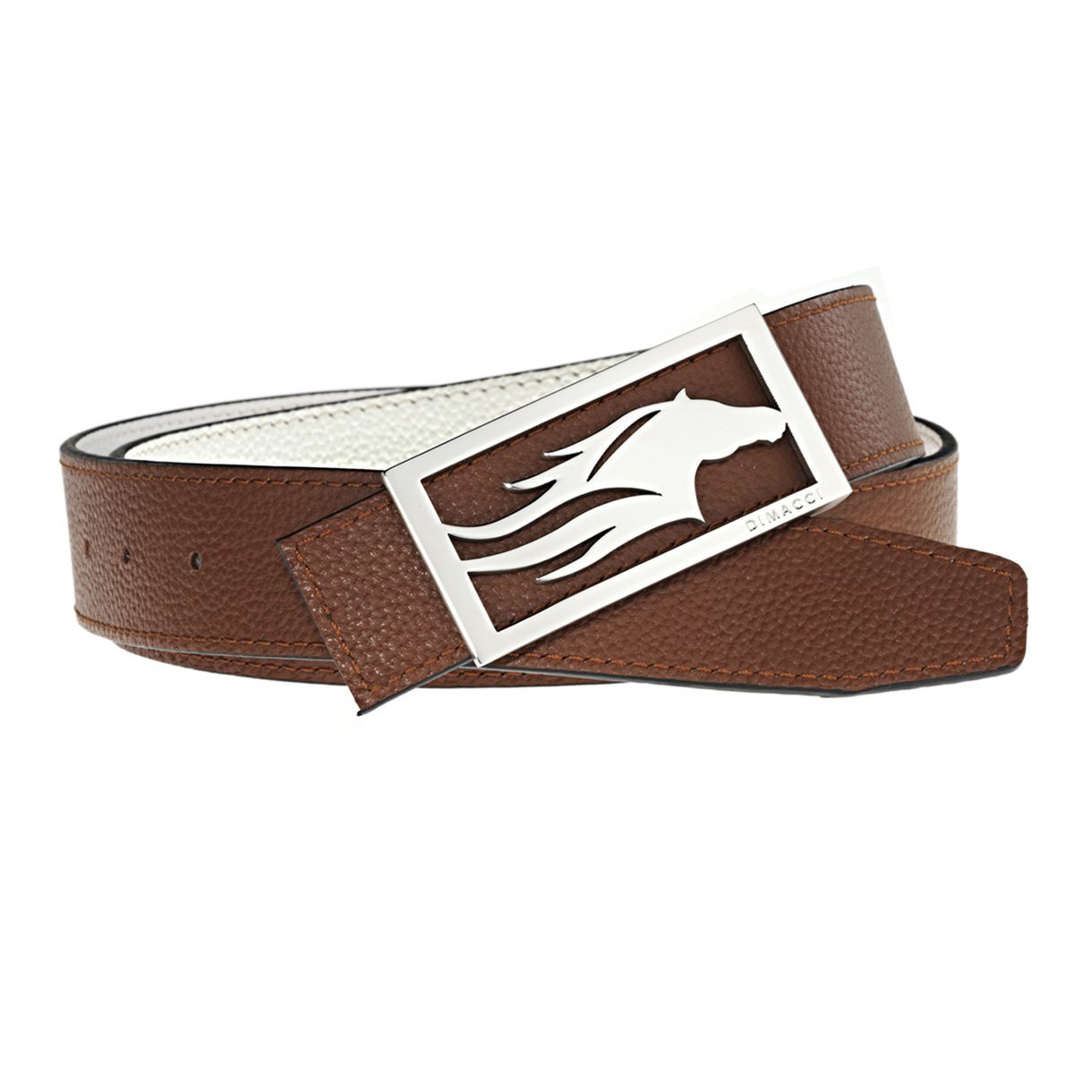 GÜRTEL Dimacci S (85cm) Cognac Silber